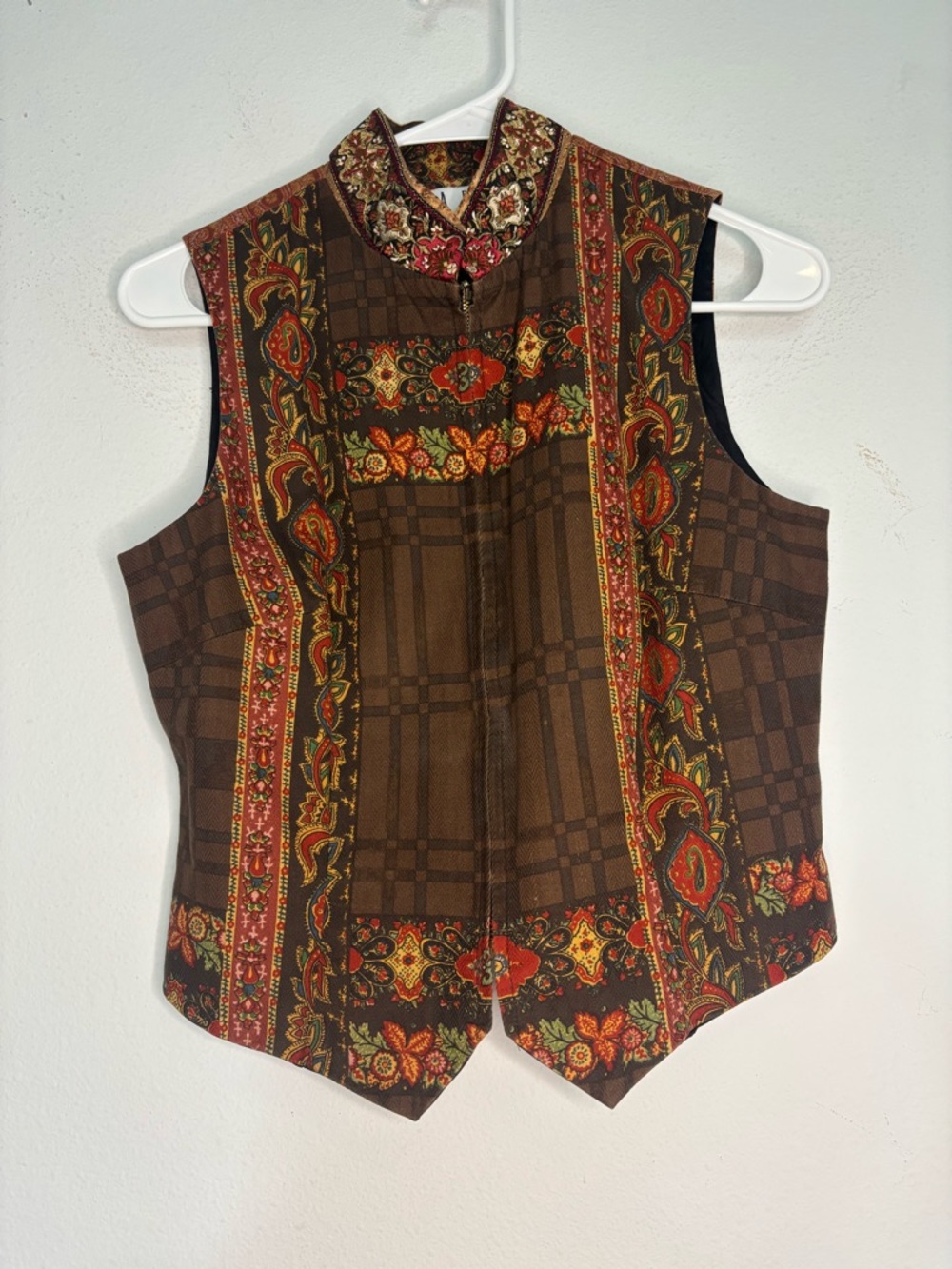 TAPP NEW YORK CHINESE STYLE ZIP UP HIGH COLLAR COTTON VEST SZ MEDIUM